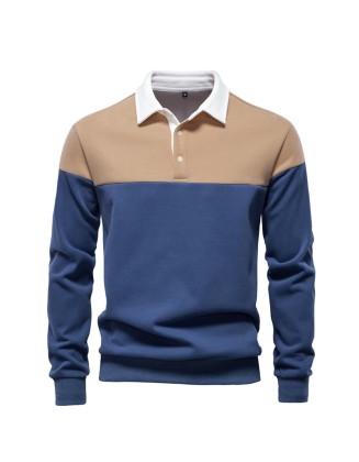 New Long Sleeve Polo Neck Sweatshirt Men's High Quality Casual Men's Sweatshirt