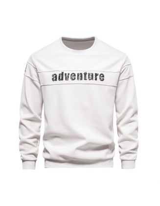 New long-sleeved sweater loose round neck splicing men's trend sports and leisure tops